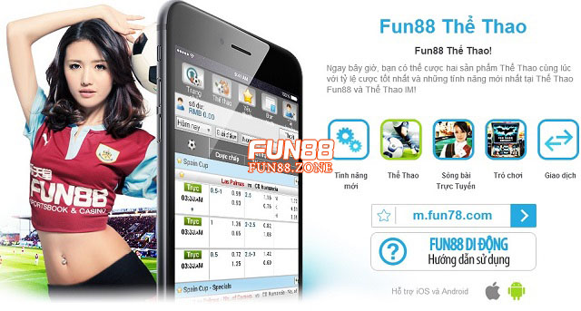 Tham gia cá cược thông qua ứng dụng Fun88 Mobile