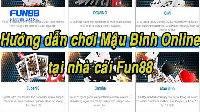 Hướng dẫn cách chơi Mậu Binh Online Fun88 cho người mới bắt đầu